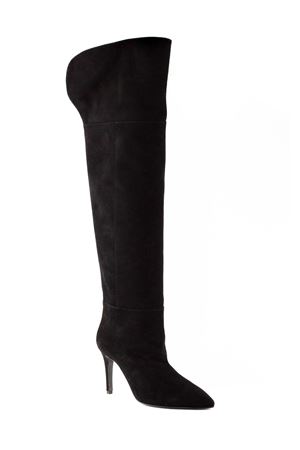Black Suede Knee-High Boots VIA ROMA 15 | 4224NERO